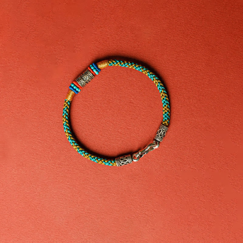 Nimara Ritual Colorful String Six True Words 925 Silver Focus Bracelet