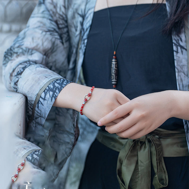 Nimara Ritual Red String 925 Sterling Silver Safe Luck Bracelet