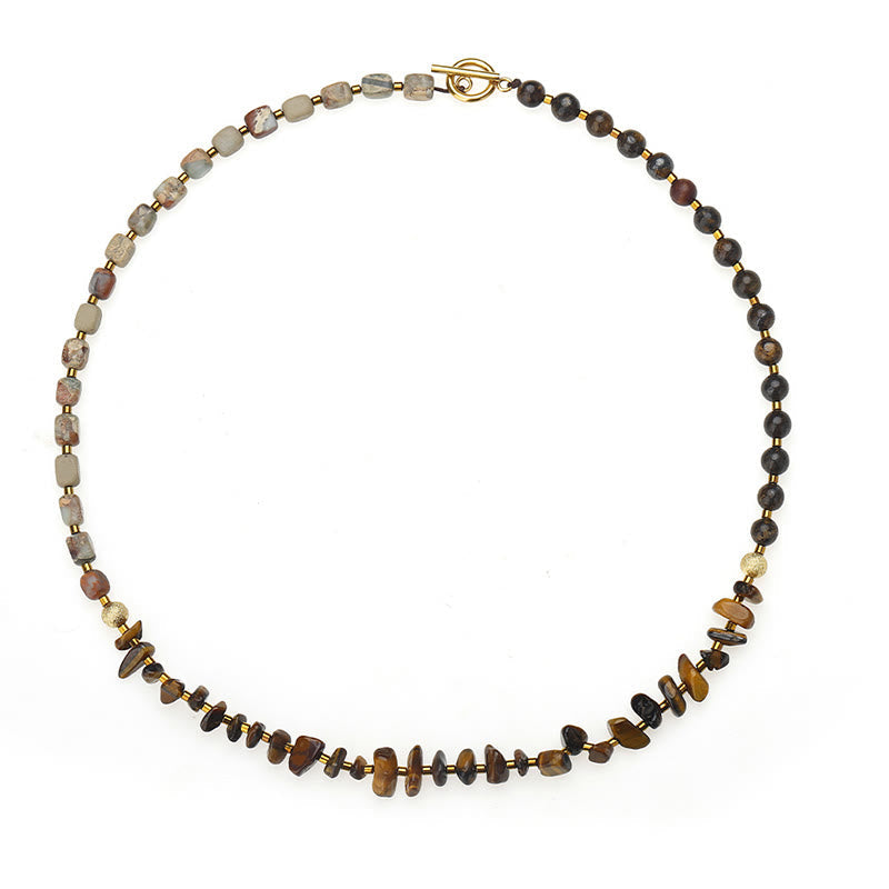 Nimara Ritual Bronzite Emperor Stone Tiger Eye Determination Triple Wrap Bracelet