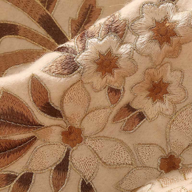 Nimara Ritual Wool Shawl Begonia Embroidery Tassel Winter Cozy Travel Scarf Wrap