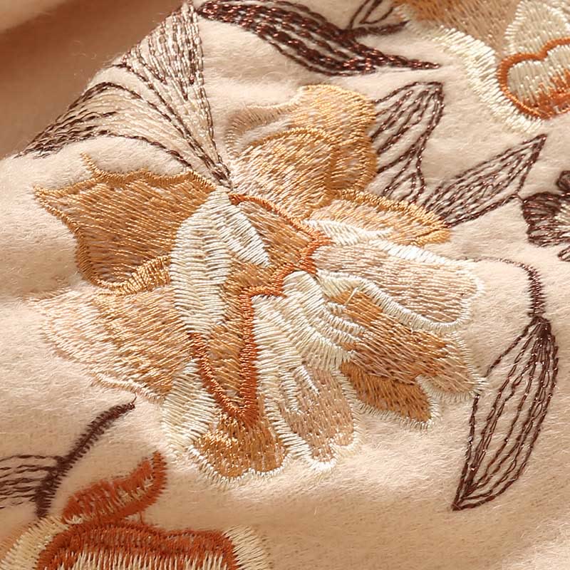 Nimara Ritual Wool Shawl Flowers Leaves Embroidery Tassel Winter Cozy Travel Scarf Wrap