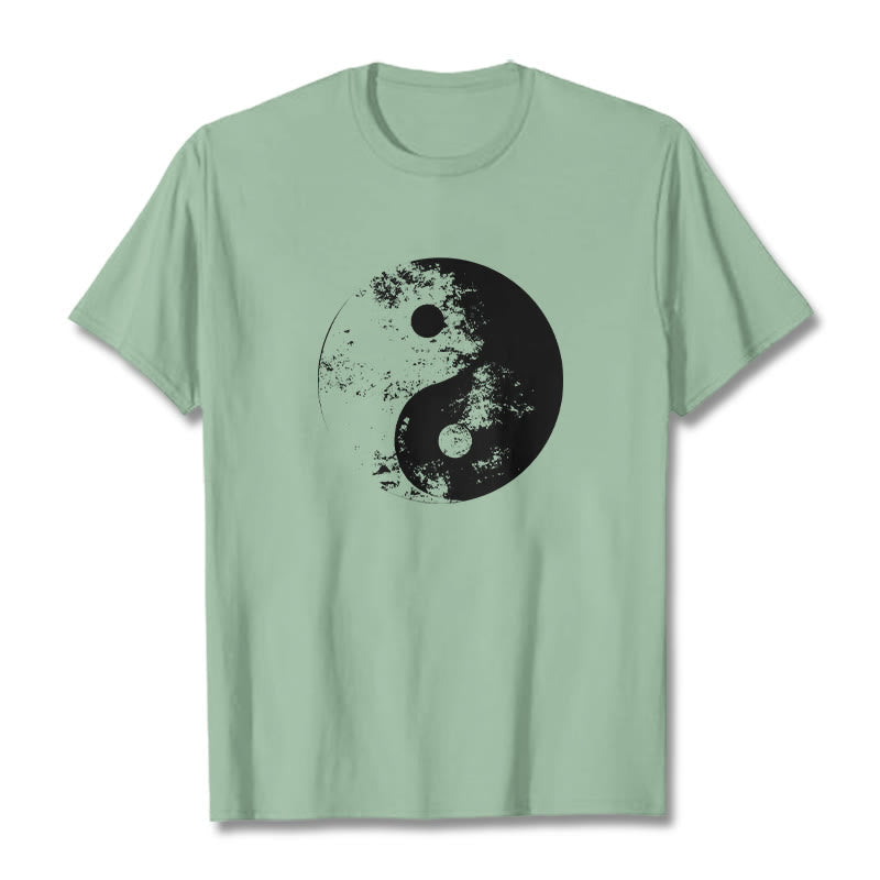 Nimara Ritual Yin Yang Tai Chi Pattern Cotton Tee T-shirt