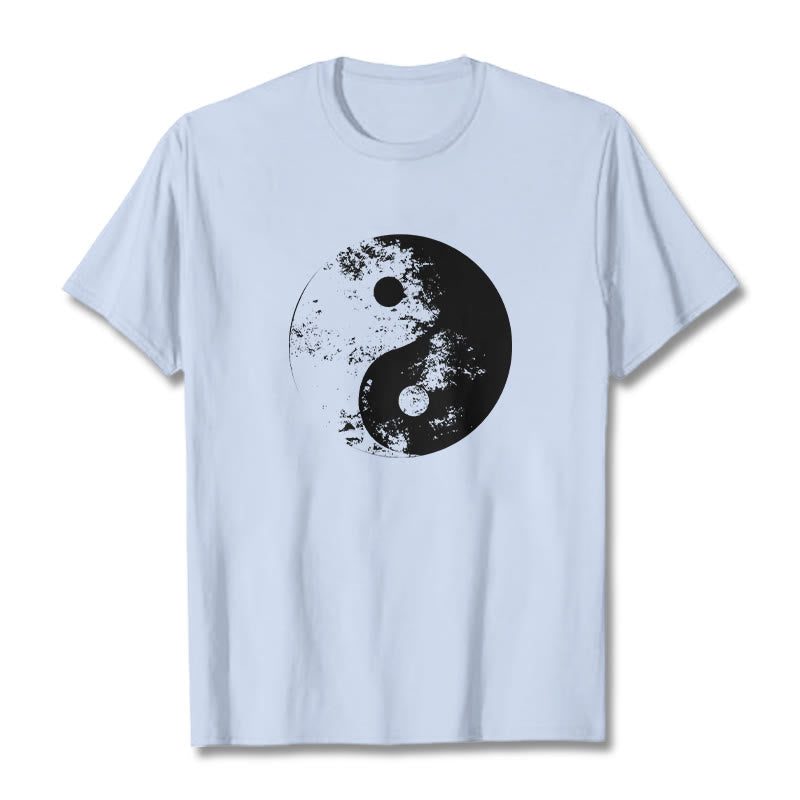 Nimara Ritual Yin Yang Tai Chi Pattern Cotton Tee T-shirt