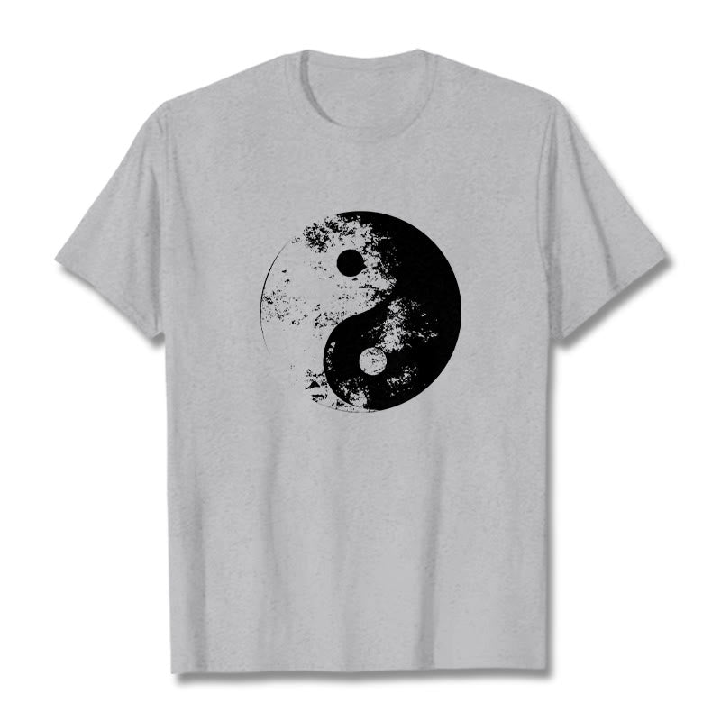 Nimara Ritual Yin Yang Tai Chi Pattern Cotton Tee T-shirt