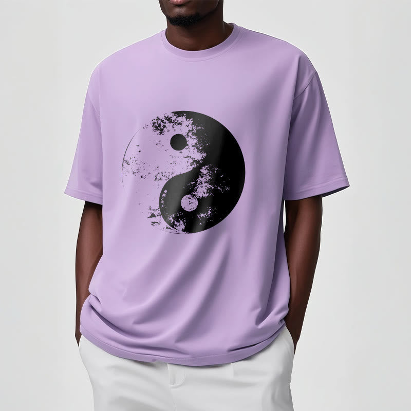 Nimara Ritual Yin Yang Tai Chi Pattern Cotton Tee T-shirt