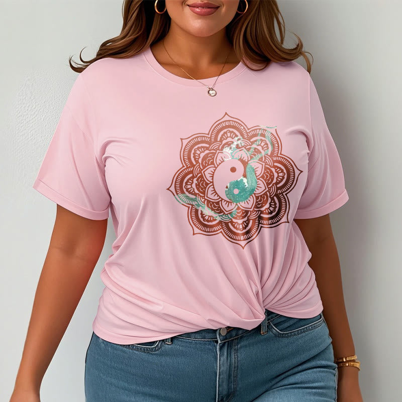 Nimara Ritual Mandala Yin Yang Cotton Tee T-shirt