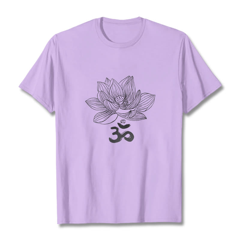 Nimara Ritual Om Lotus Sketch Cotton Tee T-shirt