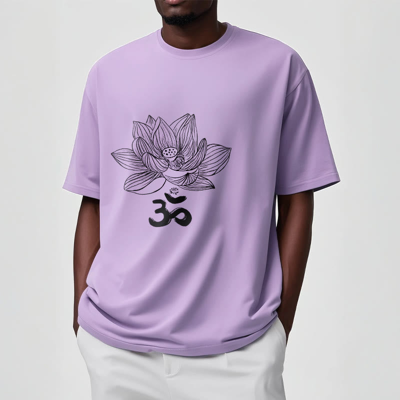 Nimara Ritual Om Lotus Sketch Cotton Tee T-shirt