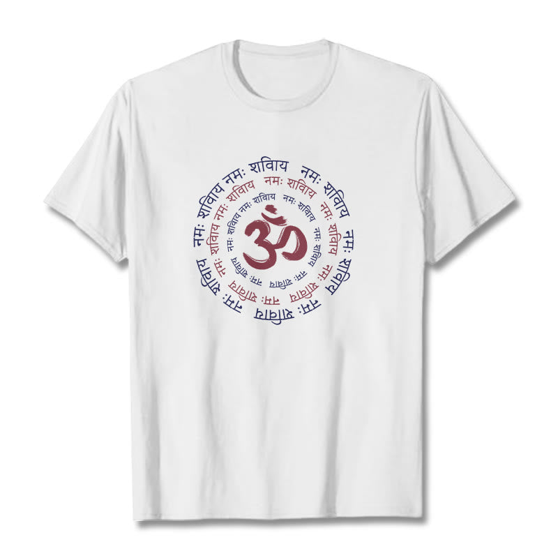 Nimara Ritual OM Mantra Character Sanskrit Cotton Tee T-shirt