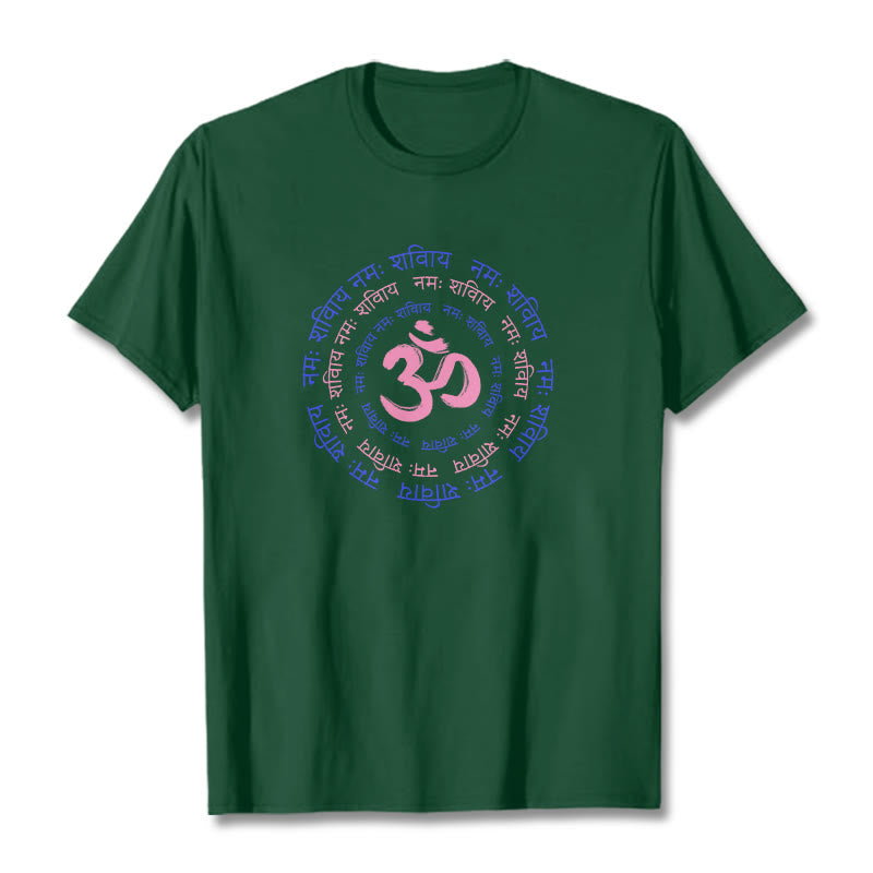 Nimara Ritual OM Mantra Character Sanskrit Cotton Tee T-shirt
