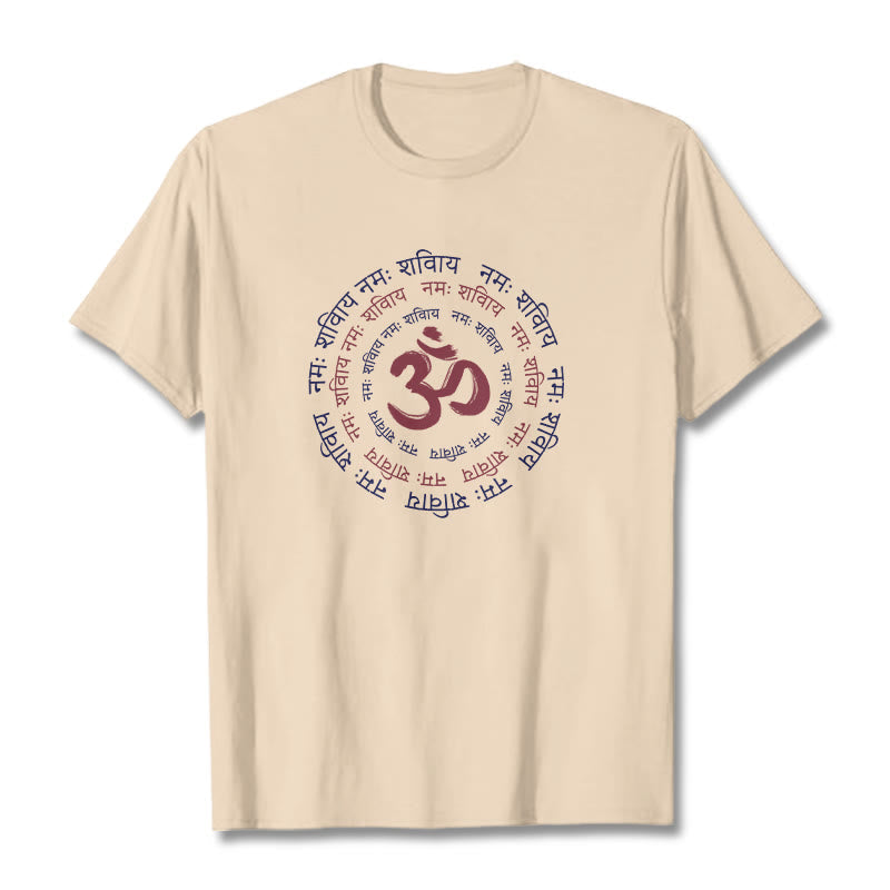 Nimara Ritual OM Mantra Character Sanskrit Cotton Tee T-shirt