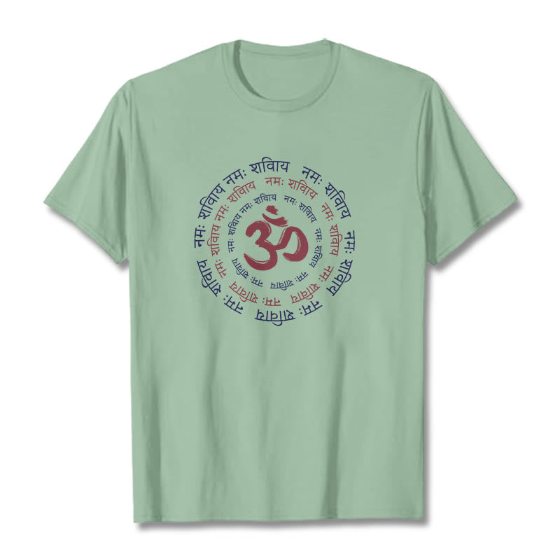 Nimara Ritual OM Mantra Character Sanskrit Cotton Tee T-shirt