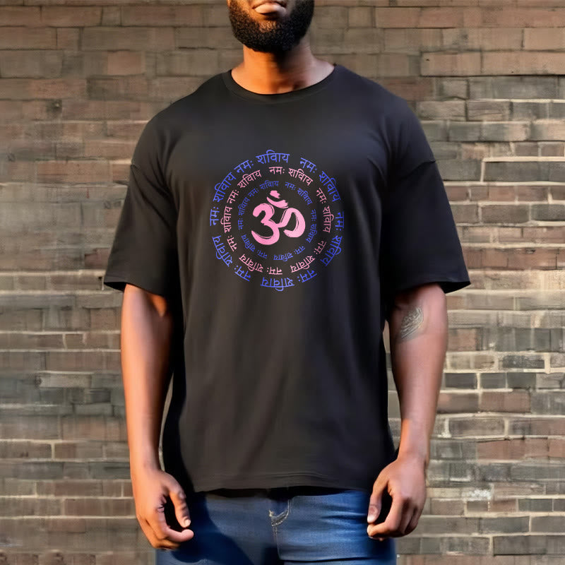 Nimara Ritual OM Mantra Character Sanskrit Cotton Tee T-shirt