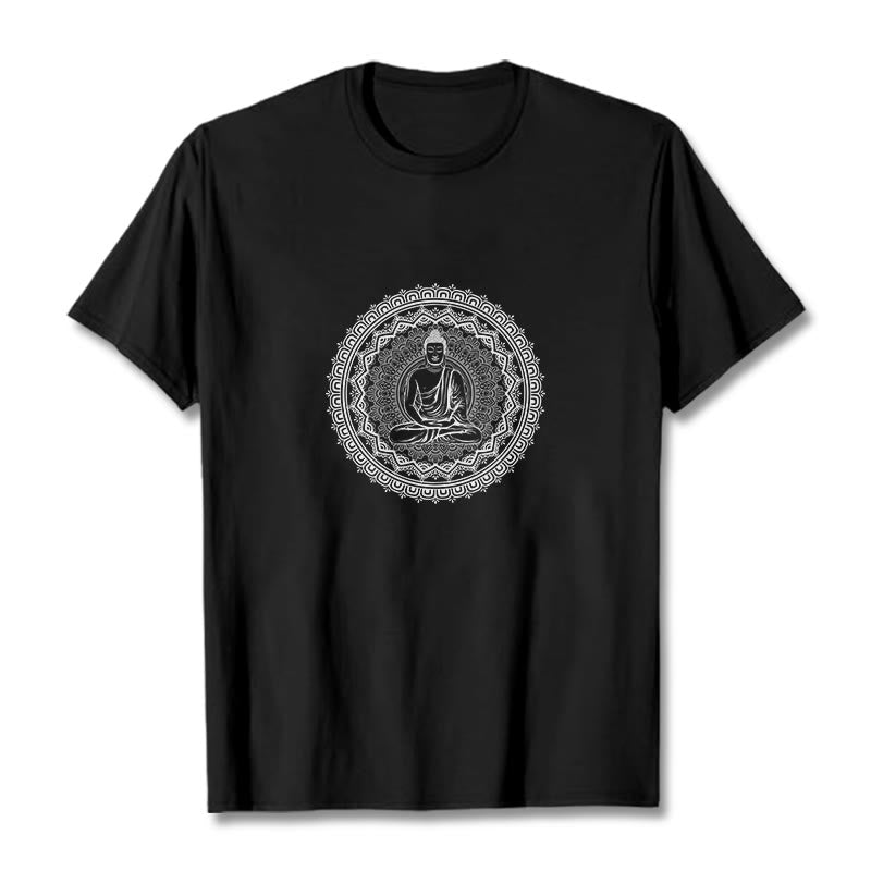 Nimara Ritual Mandala Buddha Cotton Tee T-shirt