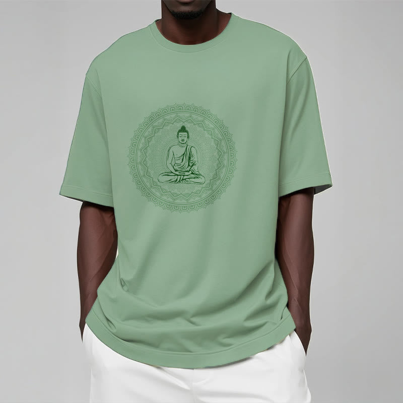 Nimara Ritual Mandala Buddha Cotton Tee T-shirt