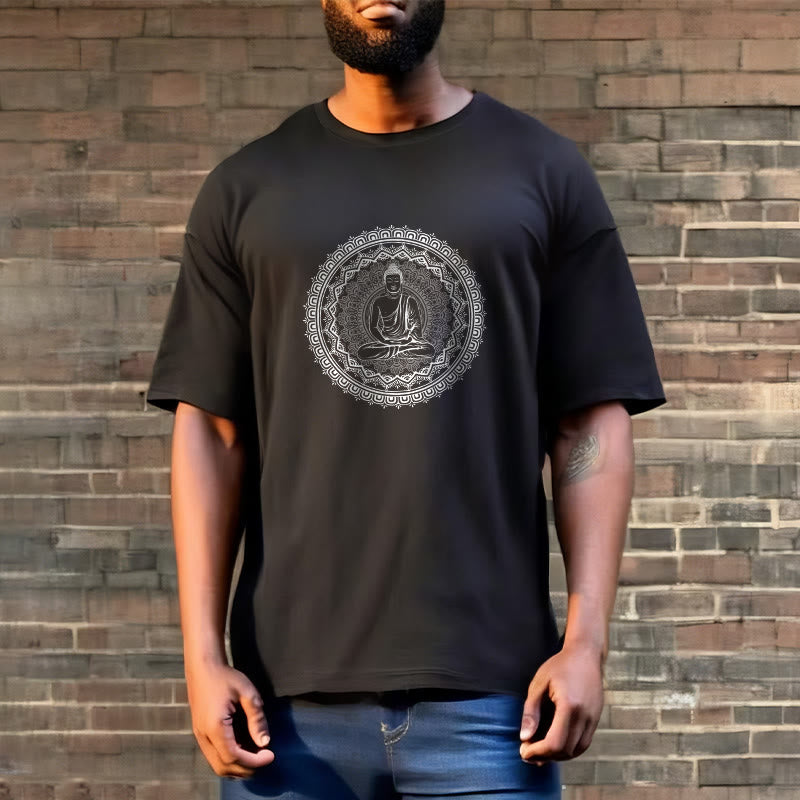 Nimara Ritual Mandala Buddha Cotton Tee T-shirt