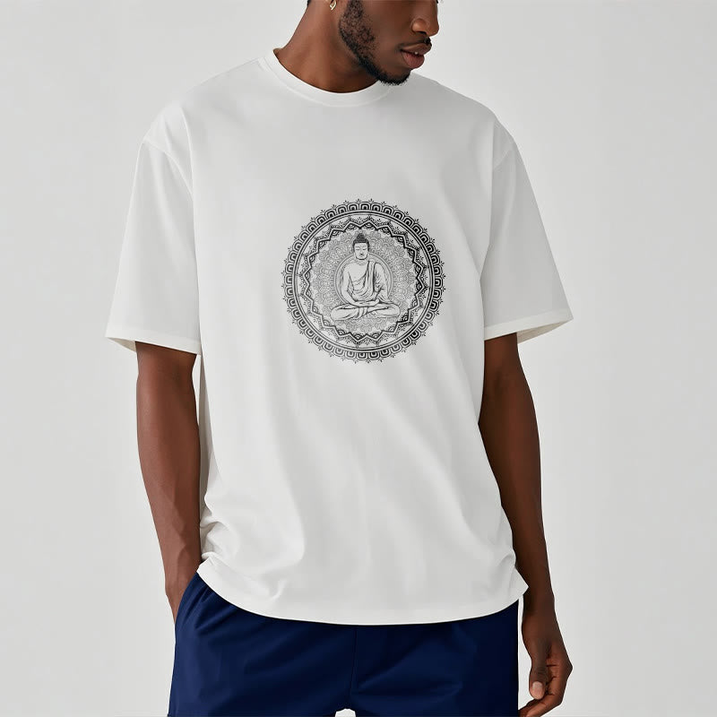 Nimara Ritual Mandala Buddha Cotton Tee T-shirt