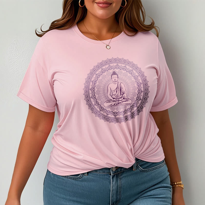 Nimara Ritual Mandala Buddha Cotton Tee T-shirt