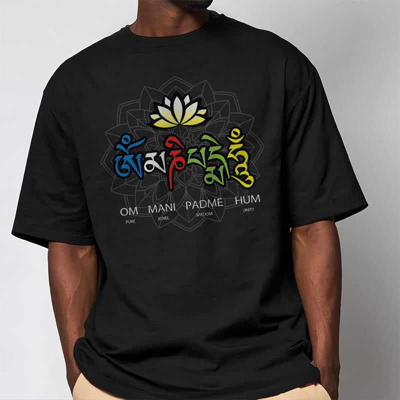 Nimara Ritual Om Mani Padme Hum Lotus Tee T-shirt
