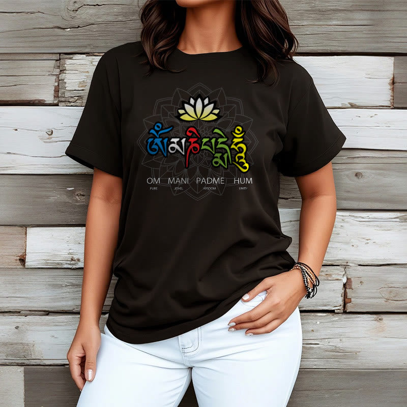 Nimara Ritual Om Mani Padme Hum Lotus Tee T-shirt