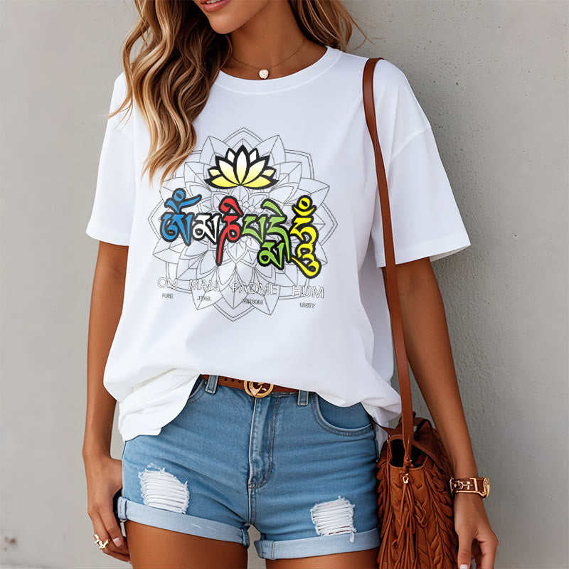 Nimara Ritual Om Mani Padme Hum Lotus Tee T-shirt