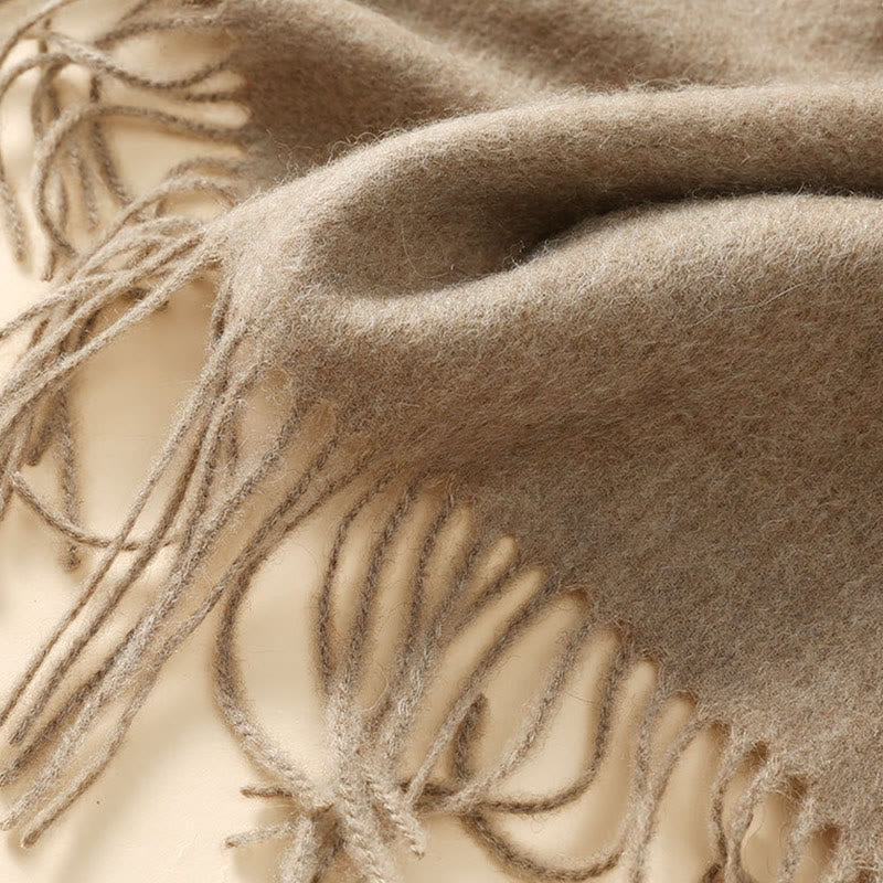 Nimara Ritual Wool Shawl White Orange Flower Embroidery Tassel Winter Cozy Travel Scarf Wrap