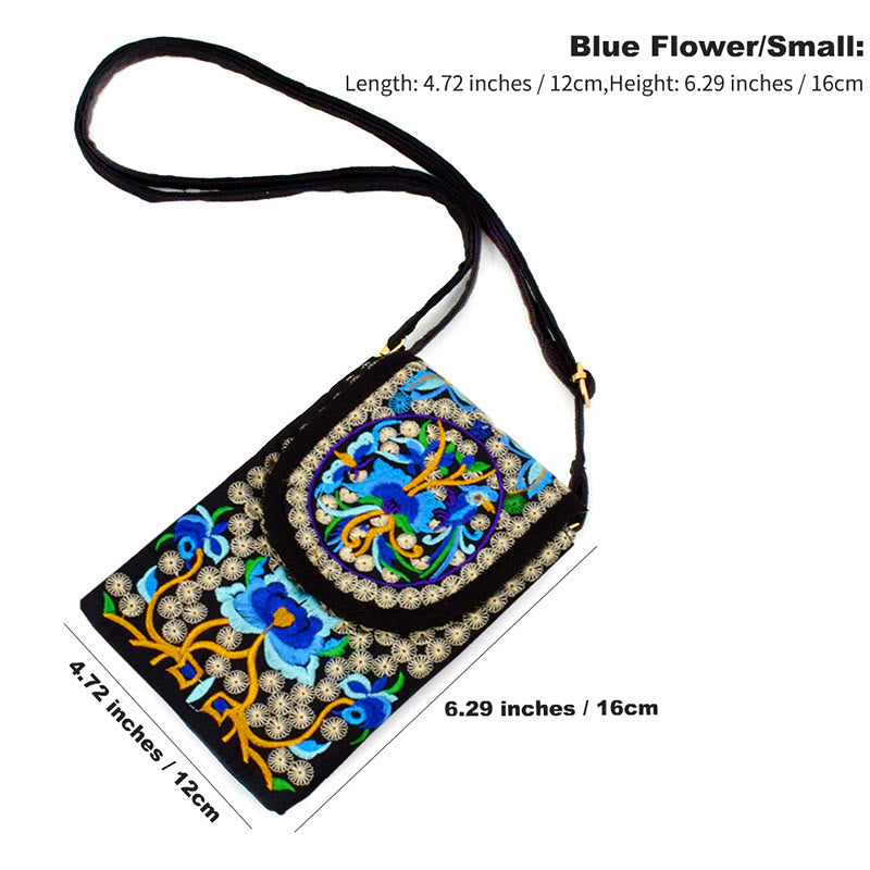 Nimara Ritual Inula Flower Rose Embroidery Canvas Backpack Crossbody Bag