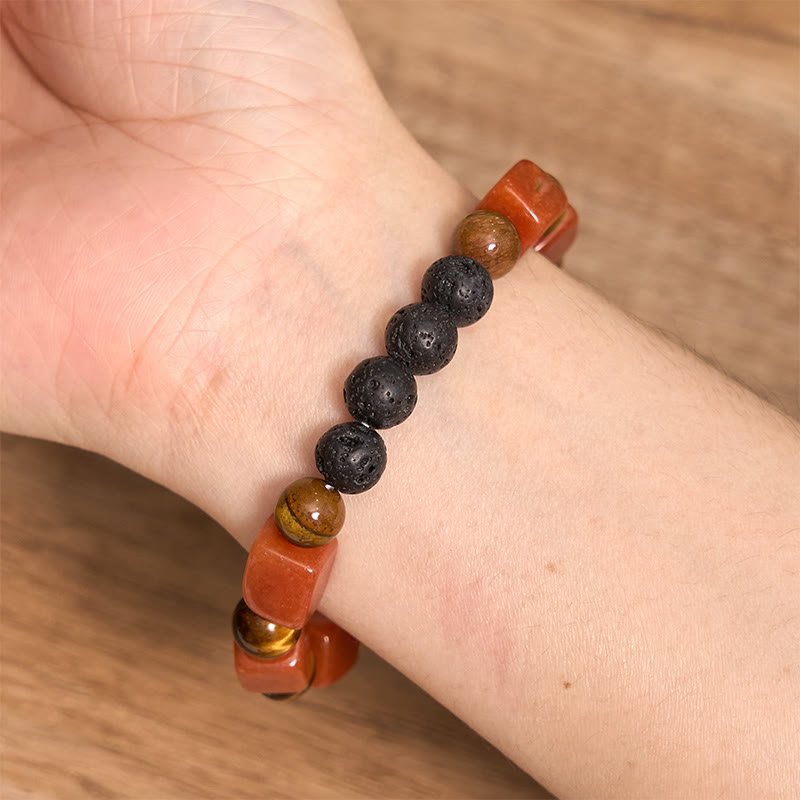 Nimara Ritual Various Crystals Cube Amethyst Lava Rock Support Bracelet