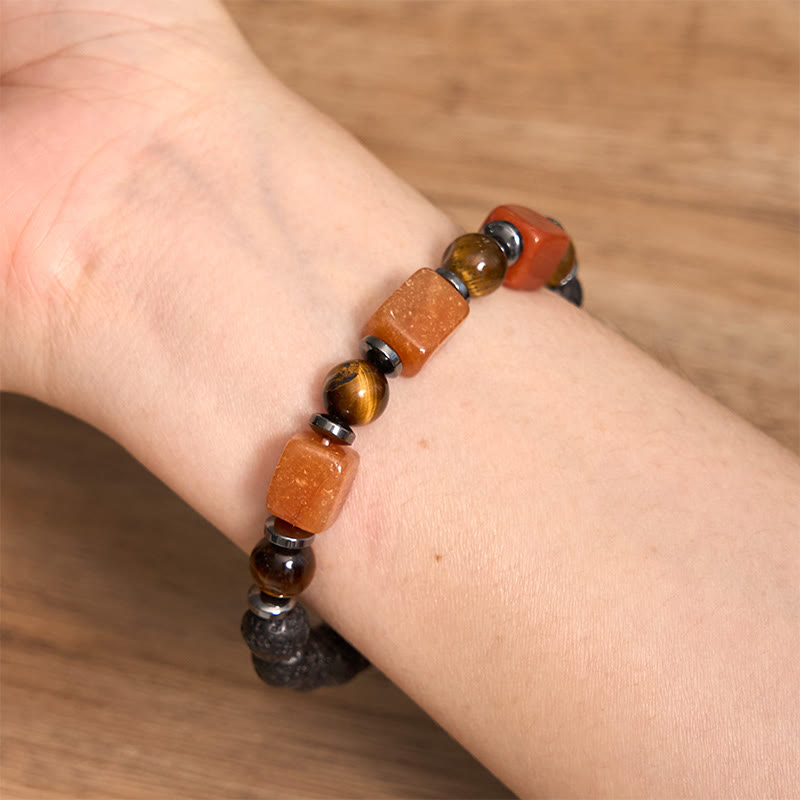 Nimara Ritual Various Crystals Cube Amethyst Lava Rock Support Bracelet