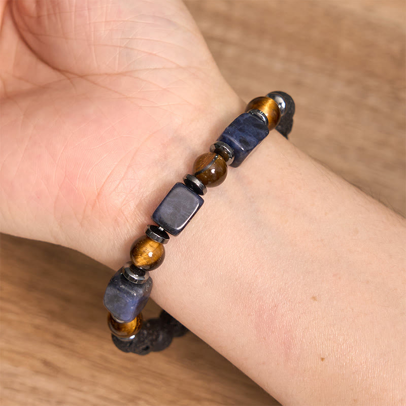 Nimara Ritual Various Crystals Cube Amethyst Lava Rock Support Bracelet