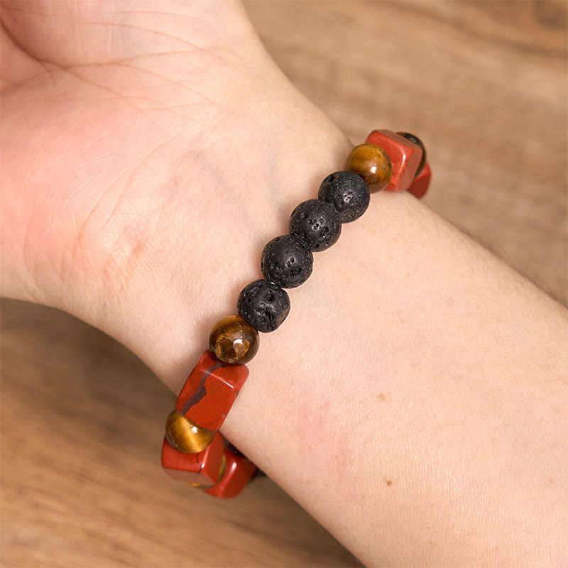 Nimara Ritual Various Crystals Cube Amethyst Lava Rock Support Bracelet