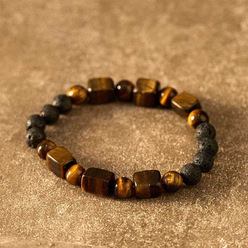 Nimara Ritual Various Crystals Cube Amethyst Lava Rock Support Bracelet