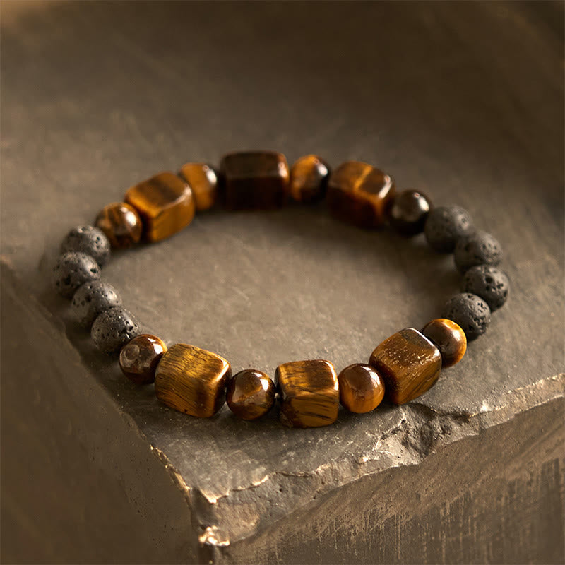 Nimara Ritual Various Crystals Cube Amethyst Lava Rock Support Bracelet