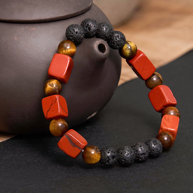 Nimara Ritual Various Crystals Cube Amethyst Lava Rock Support Bracelet