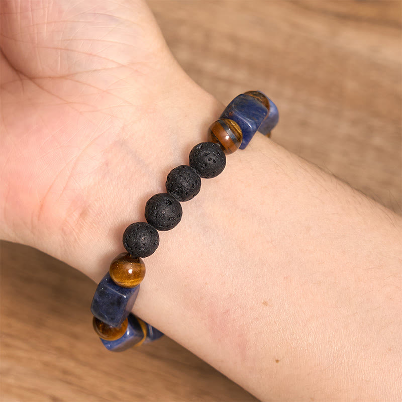 Nimara Ritual Various Crystals Cube Amethyst Lava Rock Support Bracelet