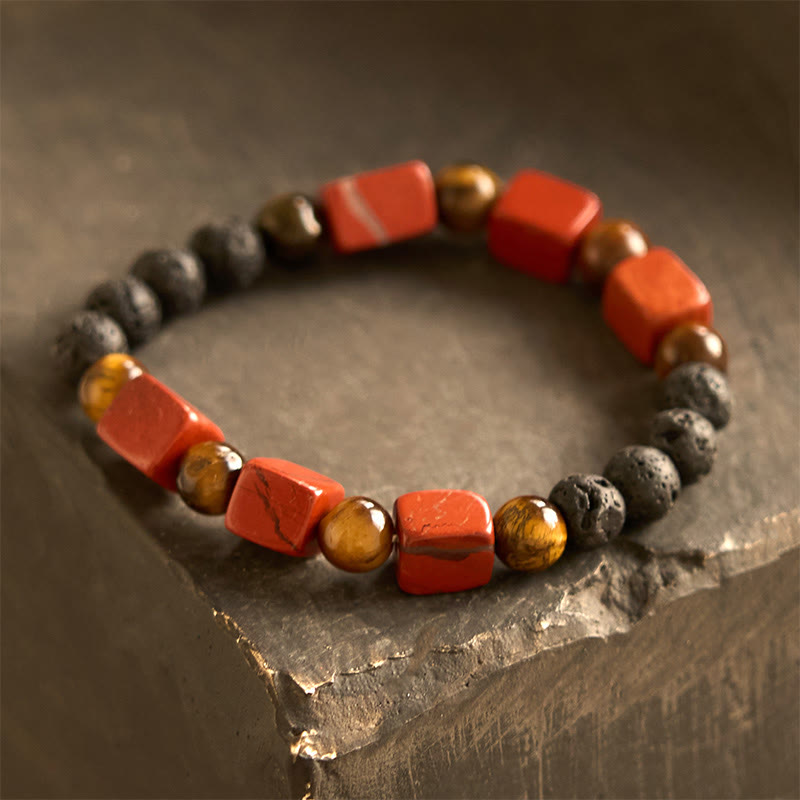 Nimara Ritual Various Crystals Cube Amethyst Lava Rock Support Bracelet