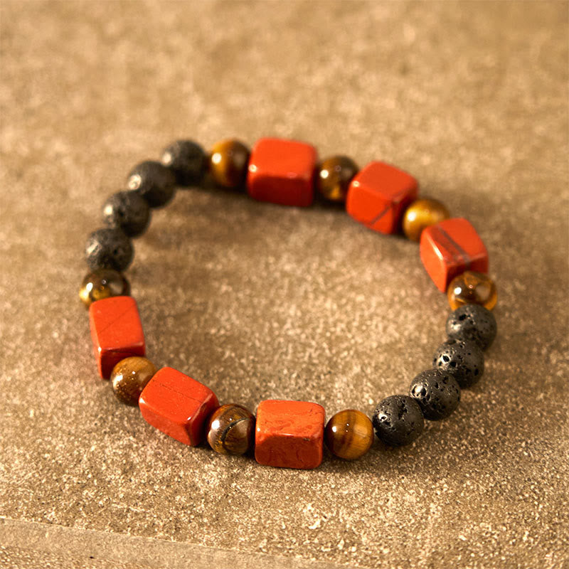 Nimara Ritual Various Crystals Cube Amethyst Lava Rock Support Bracelet