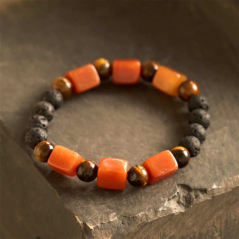 Nimara Ritual Various Crystals Cube Amethyst Lava Rock Support Bracelet