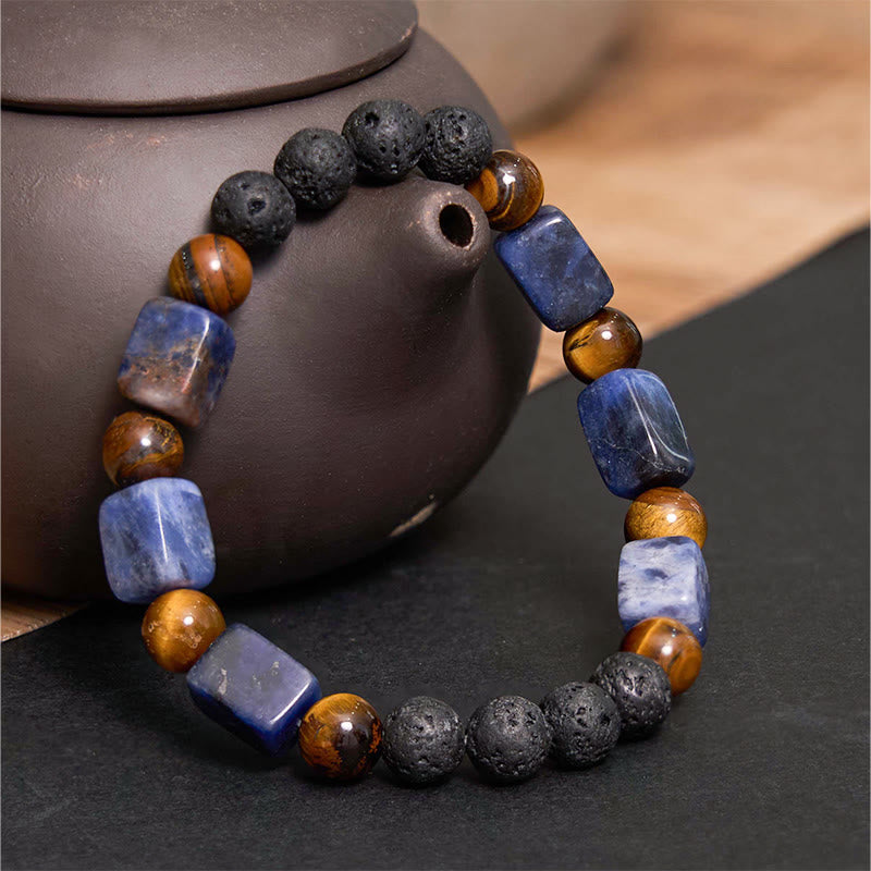Nimara Ritual Various Crystals Cube Amethyst Lava Rock Support Bracelet