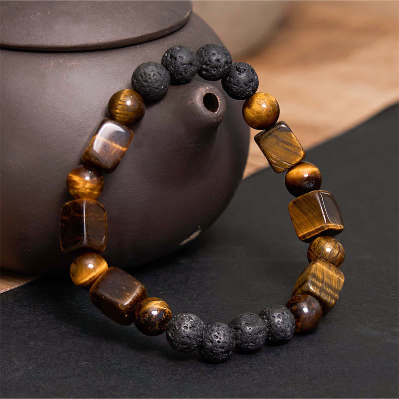 Nimara Ritual Various Crystals Cube Amethyst Lava Rock Support Bracelet