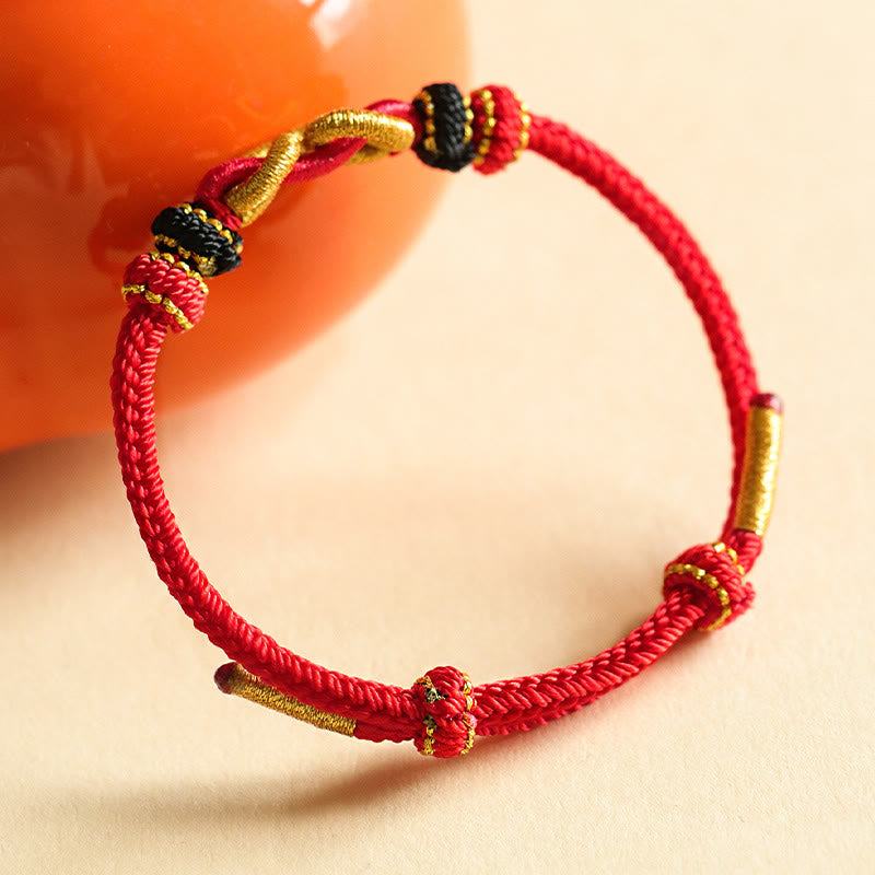 Nimara Ritual Handmade Ingot Pattern Braided String Protection Bracelet