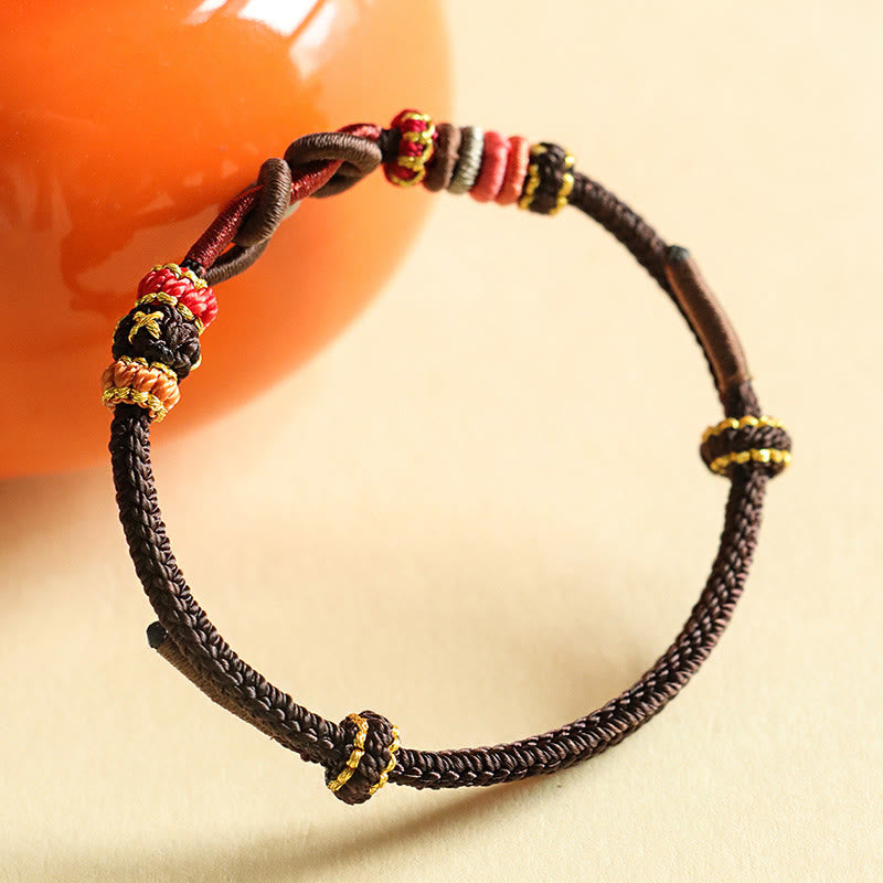 Nimara Ritual Handmade Ingot Pattern Braided String Protection Bracelet