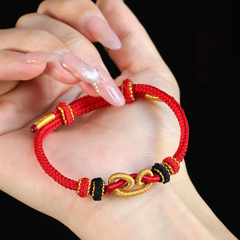 Nimara Ritual Handmade Ingot Pattern Braided String Protection Bracelet