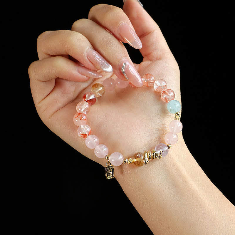 Nimara Ritual Various Crystal Pink Crystal Amethyst Year Of The Snake Lucky Bracelet