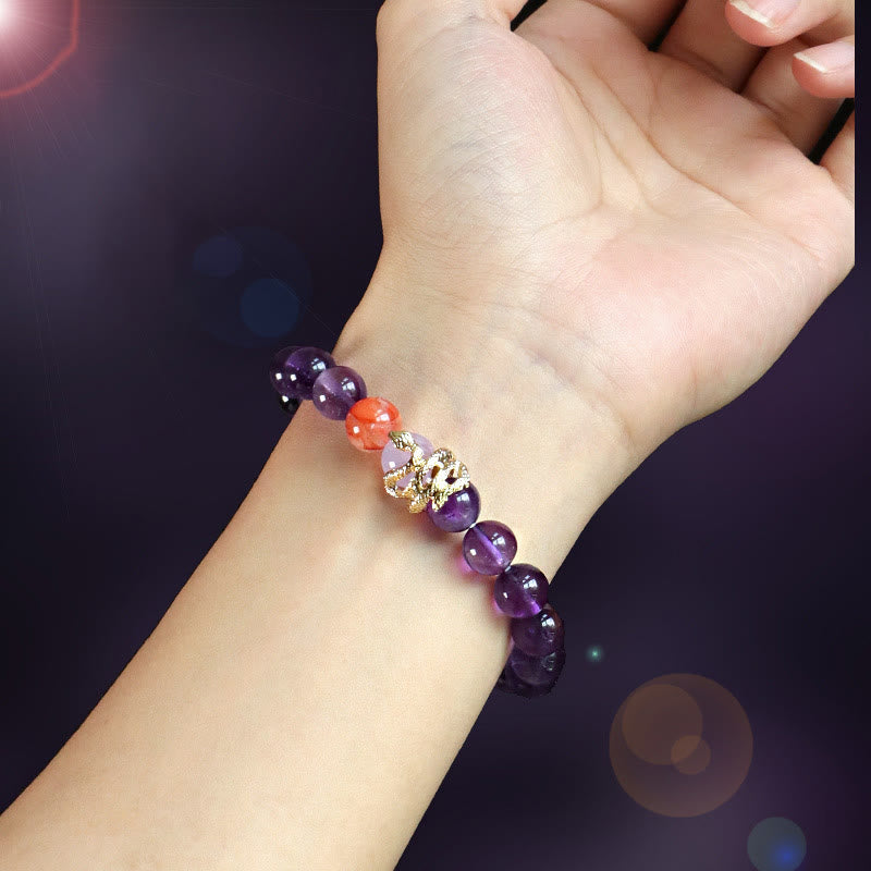 Nimara Ritual Various Crystal Pink Crystal Amethyst Year Of The Snake Lucky Bracelet