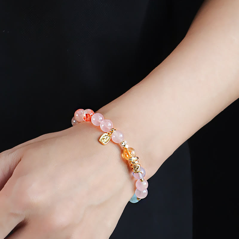 Nimara Ritual Various Crystal Pink Crystal Amethyst Year Of The Snake Lucky Bracelet