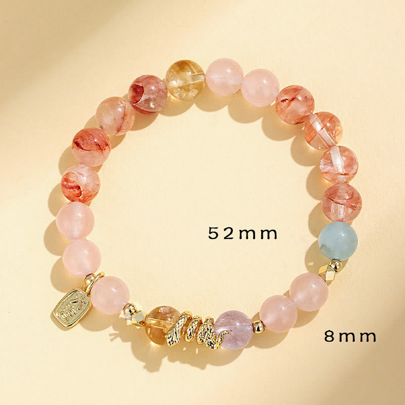Nimara Ritual Various Crystal Pink Crystal Amethyst Year Of The Snake Lucky Bracelet