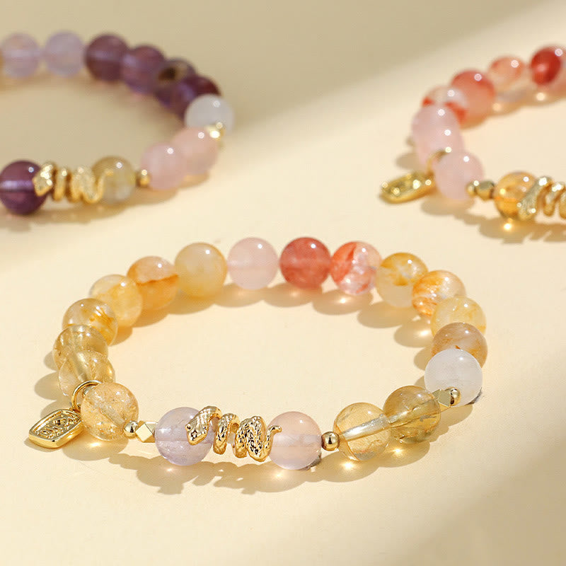 Nimara Ritual Various Crystal Pink Crystal Amethyst Year Of The Snake Lucky Bracelet