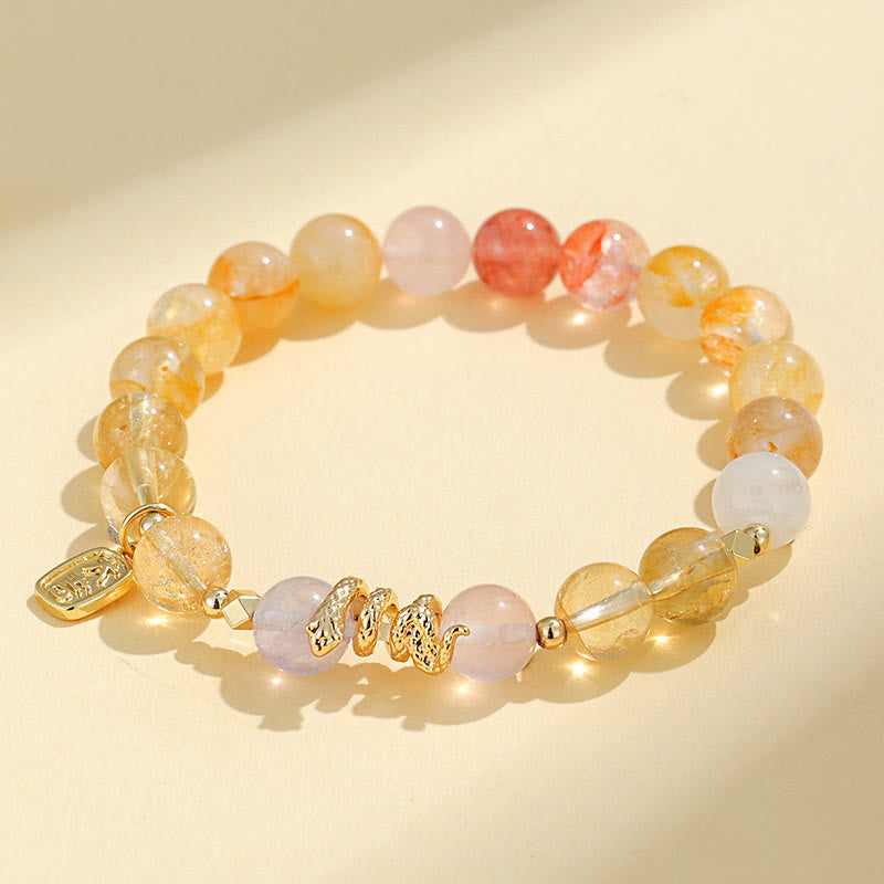 Nimara Ritual Various Crystal Pink Crystal Amethyst Year Of The Snake Lucky Bracelet