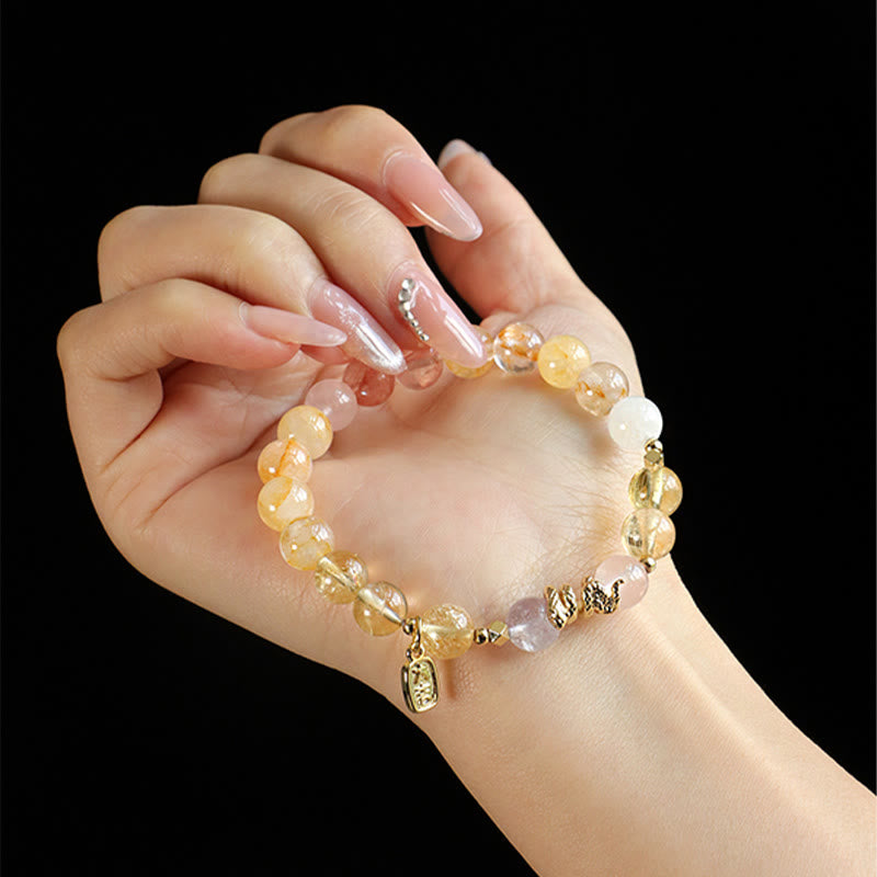 Nimara Ritual Various Crystal Pink Crystal Amethyst Year Of The Snake Lucky Bracelet